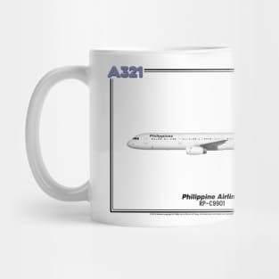 Airbus A321 - Philippine Airlines (Art Print) Mug